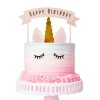 Topper ozdoby na tort jednorożec uszy oczy napis Happy Birthday dekoracje urodzinowe unicorn